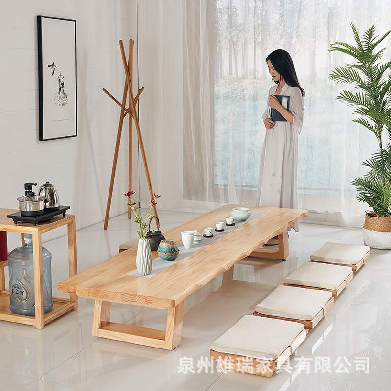 日式榻榻米茶桌实木茶几禅意矮桌飘窗长条窗台桌子休息民宿炕桌