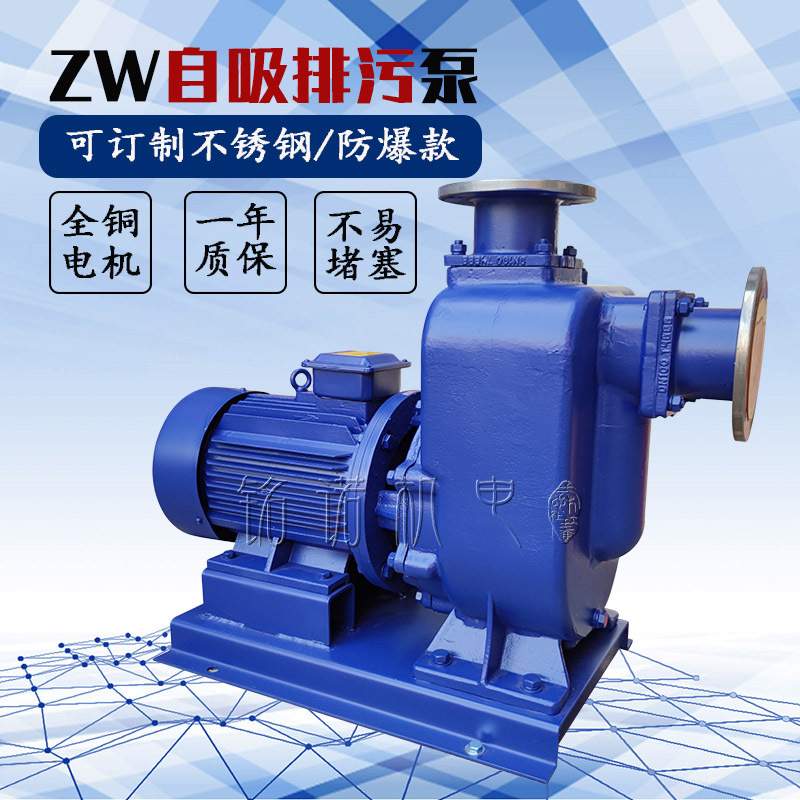 供应污水污物自吸排污泵ZW型卧式三相市政工程无堵塞自吸泵