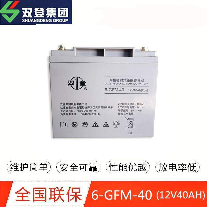 双登铅酸蓄电池6-GFM-40 12V40AH 直流屏UPS不间断电源免维护电瓶
