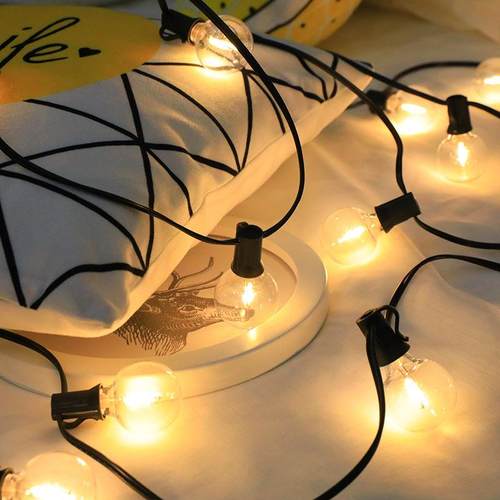 G40灯串110V低压防水太阳能耐摔露营氛围婚庆圣诞节装饰串