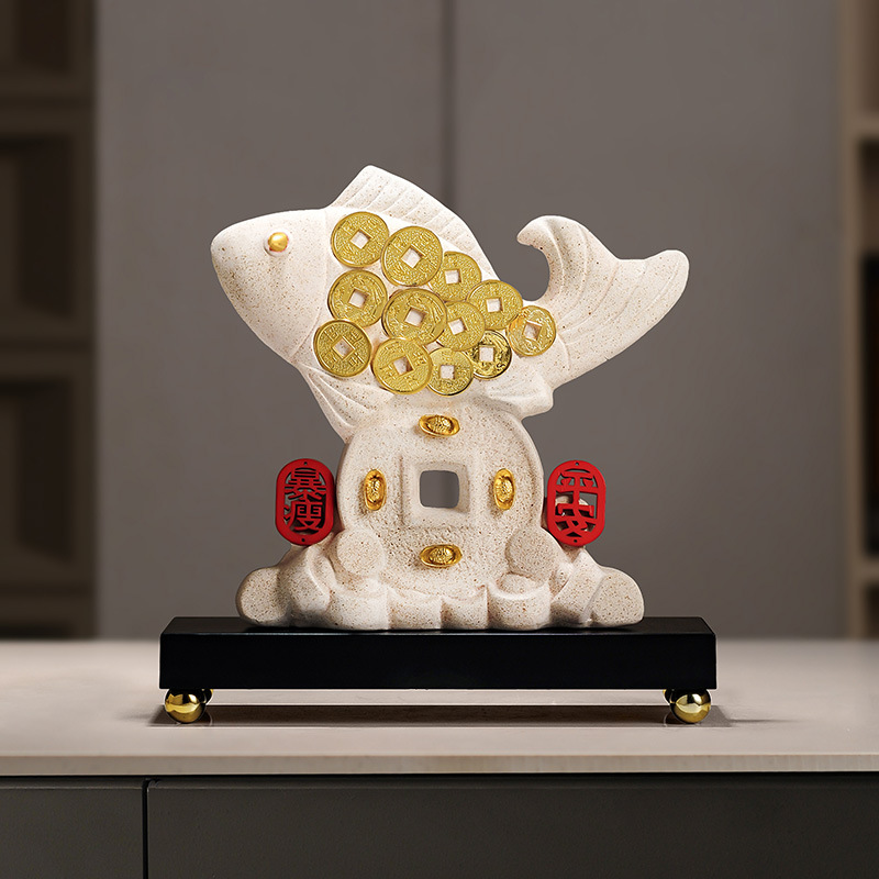 年年有余陶瓷工艺品摆件家居酒柜玄关电视柜客厅乔迁装饰礼品