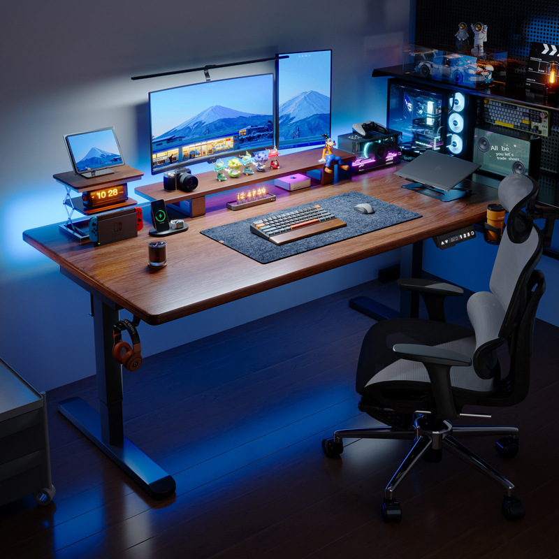 电动升降桌可升降电竞桌子家用智能电脑桌网红电竞房游戏桌工作台