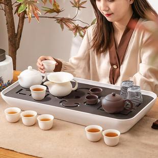 北欧茶海客厅 茶盘家用托盘轻奢现代沥水高档茶具精致简约简易日式