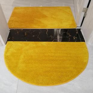 定制家用金黄纯色半圆形门口地垫门垫卧室长方形地毯浴室吸水脚垫
