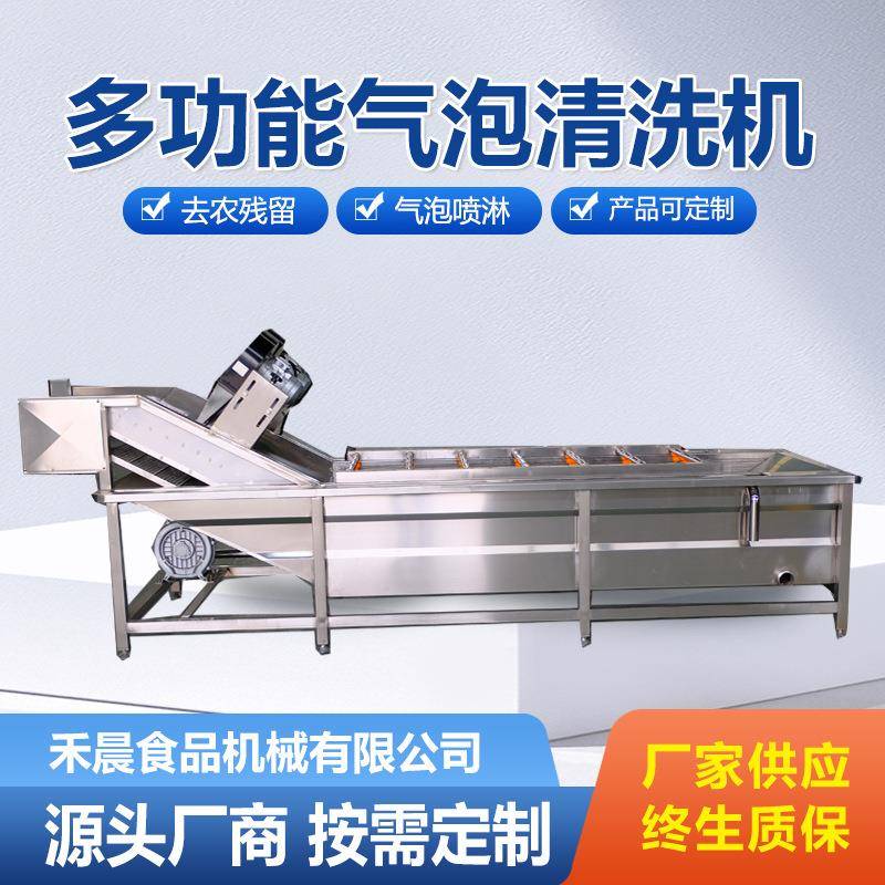 商用中药材全自动喷淋洗菜机 韭菜去泥沙净菜设备 白菜气泡清洗机