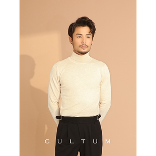 高领毛衣男感套头线衣冬季保暖针织羊毛衫修身内搭薄款打底衫