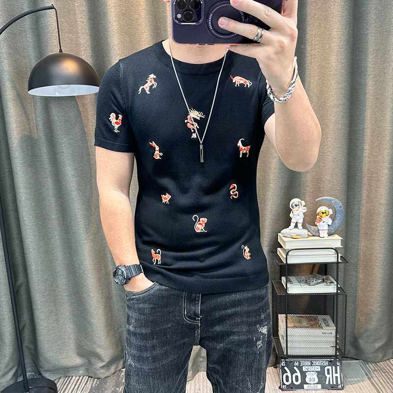 本命年龙年衣服红色短袖毛衣秋冬半截袖打底衫半袖针织衫内搭上衣