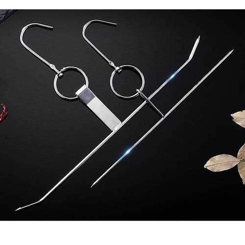 港式广式叉烧腊环一字叉烧针连环叉烧腊针叉烧蜜汁鸡翅挂钩不锈钢