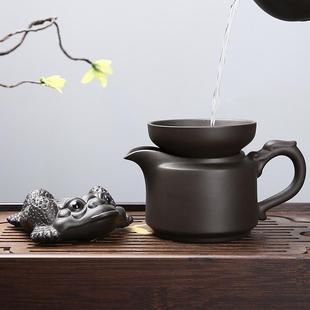 杯 创意家用紫砂公道杯圆形茶漏茶滤过滤器紫泥功夫茶具分茶器套装