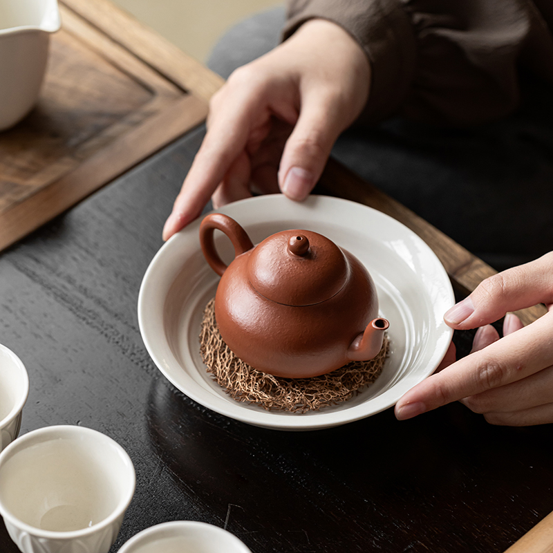 复古纯色陶瓷养壶垫干泡台茶点盘