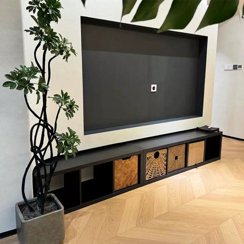 实木客厅落地电视柜2025新款