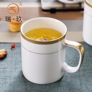 家用骨瓷杯茶杯水杯牛奶早餐杯喝水杯男女杯子办公室咖啡杯会议杯