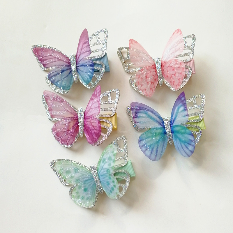 3/5PCS Butterfly Hair Clips For Women Kids Girls Accessories
