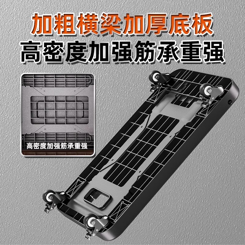 家用可折叠拉杆推车便携式手拉车买菜取快递中号深灰色款