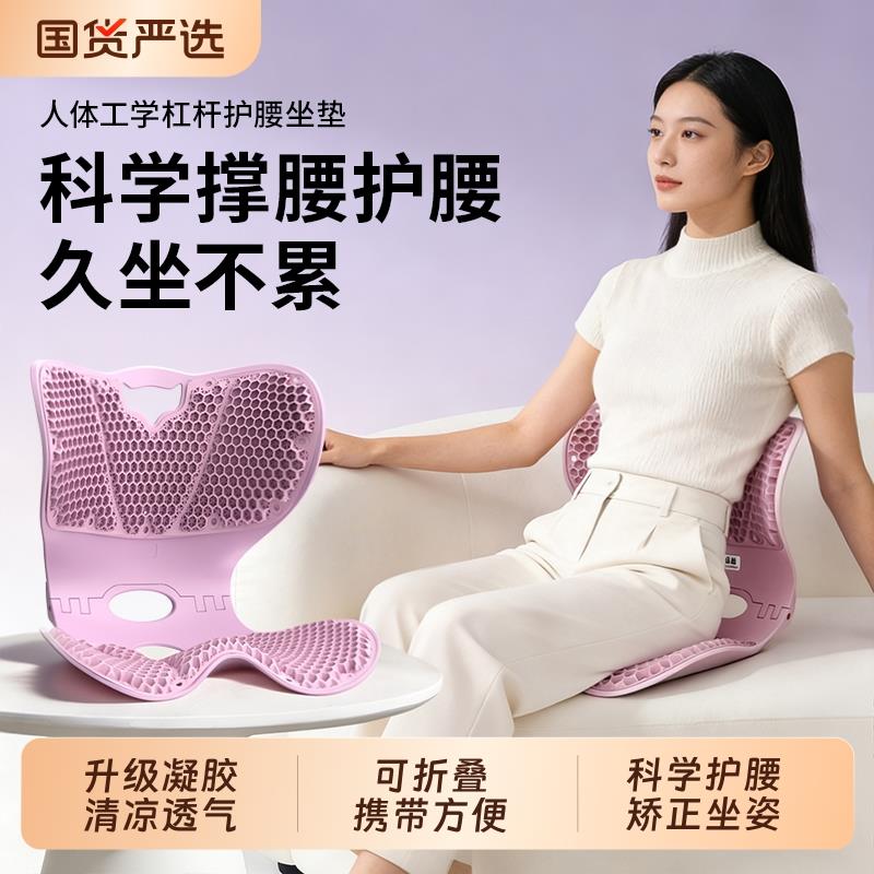 护腰矫正坐姿坐垫靠背一体家用久坐舒适不累人体工学腰部椅靠垫