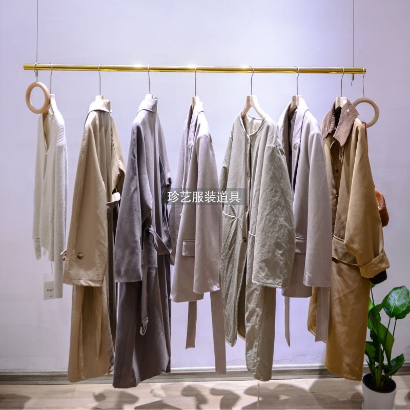 服装店展示架挂衣杆吊顶悬挂衣架女装上墙吊杆简约橱窗吊架不锈钢