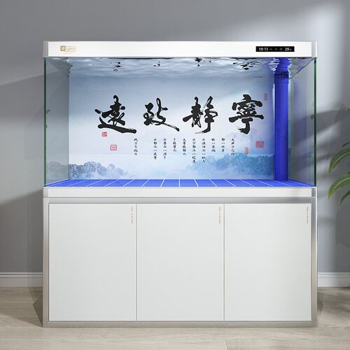 YEE意大型鱼缸客厅家用1.2米超白玻璃底滤龙鱼缸水族箱懒人免换水