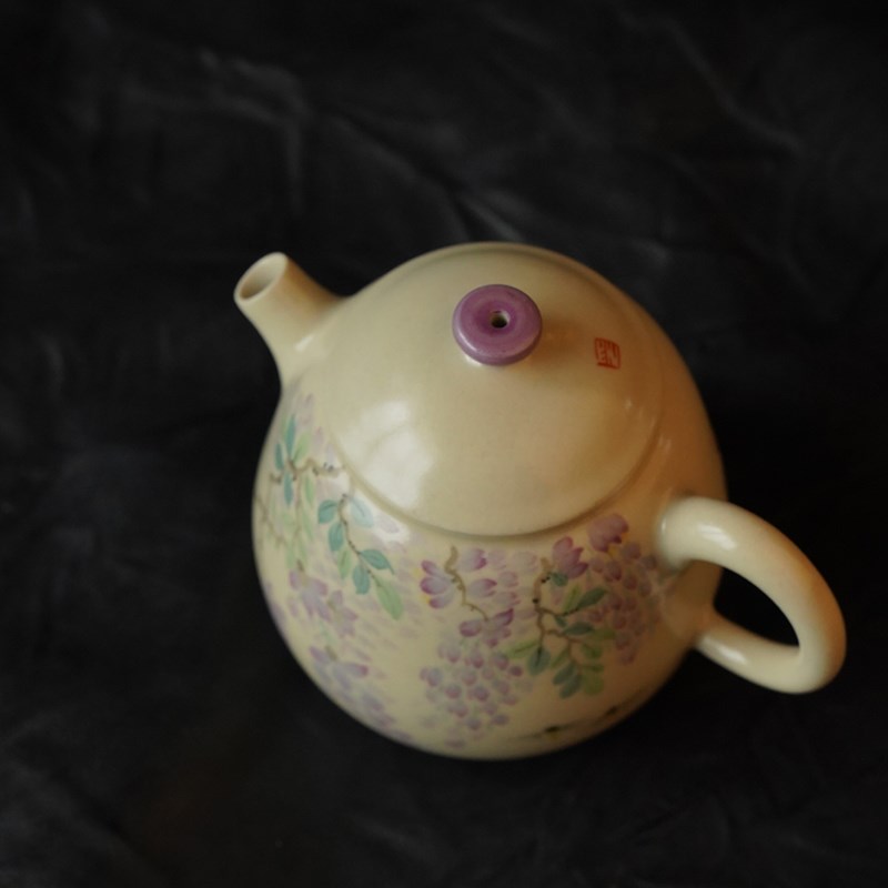 拙溪茶壶紫藤花小红帽花卉可爱高颜值手绘女士个人专用泡茶壶单壶