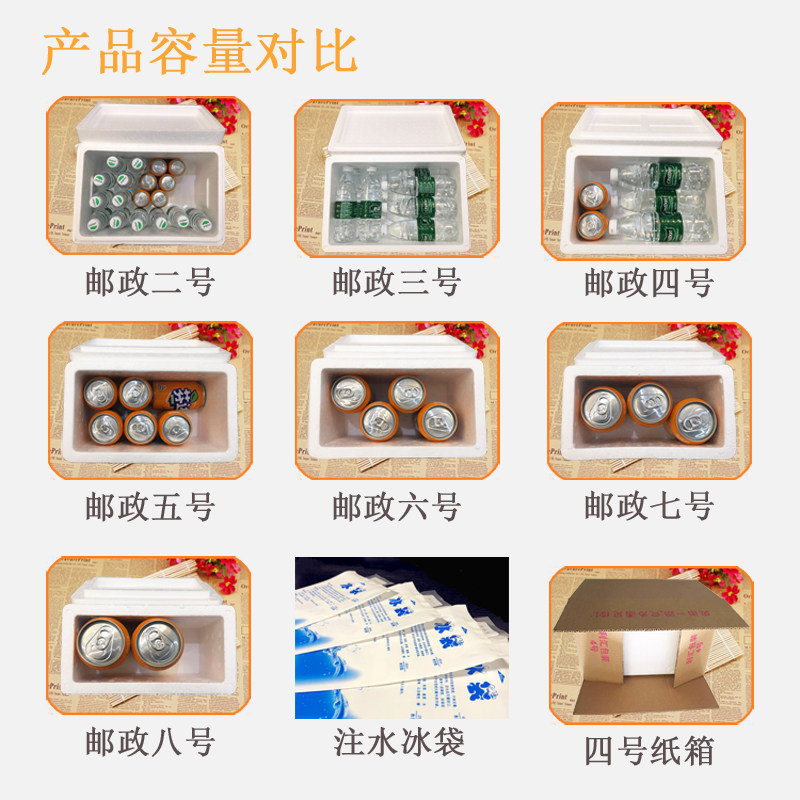 泡沫箱邮政12345678号斤水果螃蟹海鲜冻品肉类快递打包徐州保温盒