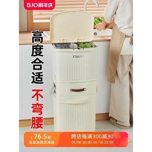 大容量收纳筒2023新款 厨房垃圾桶家用干湿分离分类厨余带盖脚踏式