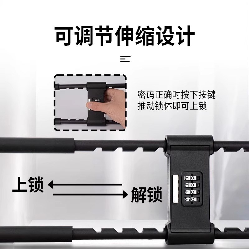 密码锁玻璃门锁拉门U形锁防盗防撬挂锁U型锁商铺加长插锁办公室