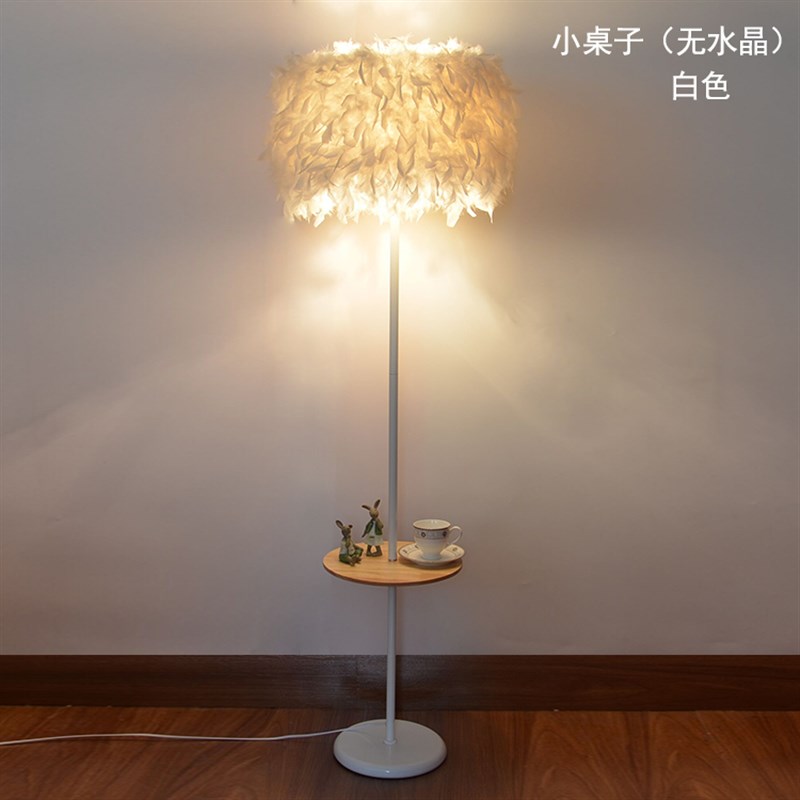 水晶羽毛茶几立式落地灯婚庆客厅书房卧室床头台灯美容主播补光灯