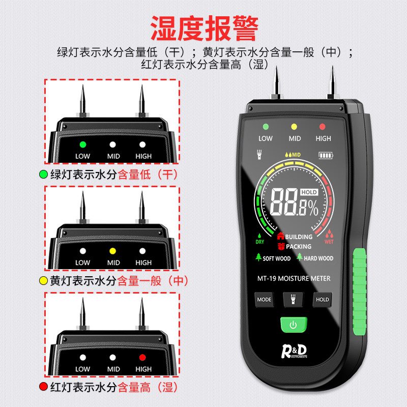 水份仪高精度木材水分测试仪潮湿度测量仪墙体水泥含水量检测仪