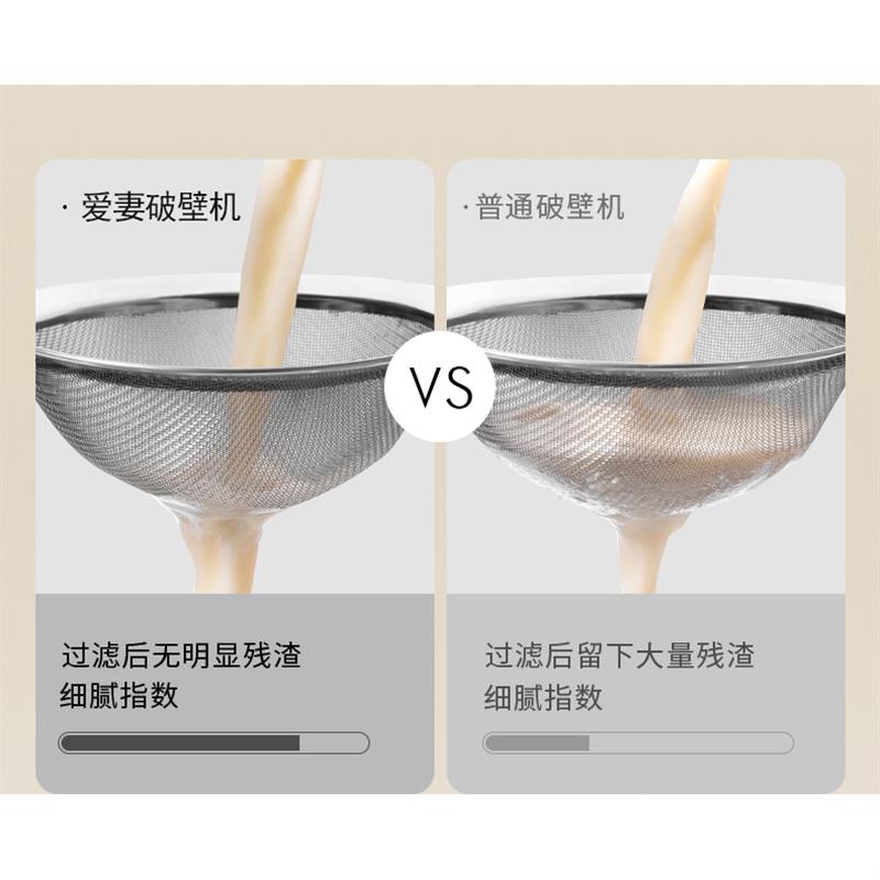 爱妻家用全自动破壁机小型轻音豆浆机无渣免过滤豆浆机