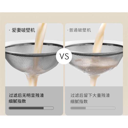 爱妻家用全自动破壁机小型轻音豆浆机无渣免过滤豆浆机