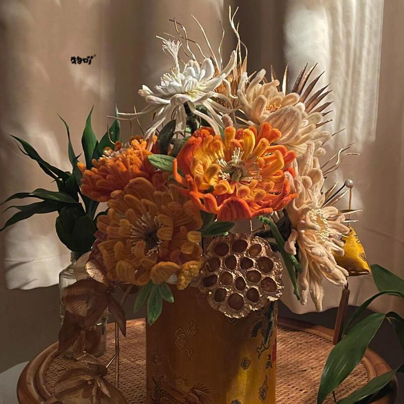 扭扭棒抱抱桶花束手工diy材料包福桶摆件新年礼物年宵花新年装饰