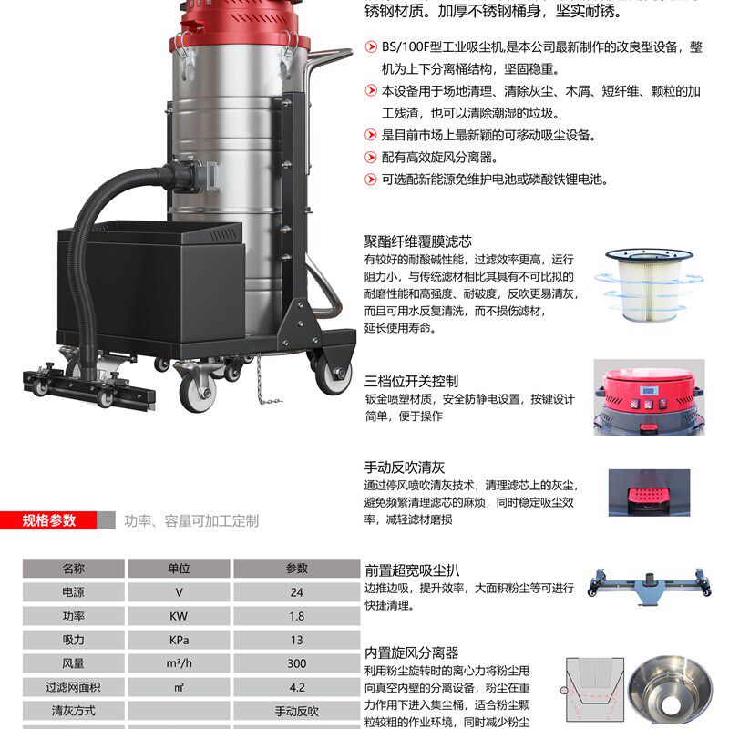 吸尘器工业用大吸力商用大功率大型工厂车间粉尘干湿两用洗车店用