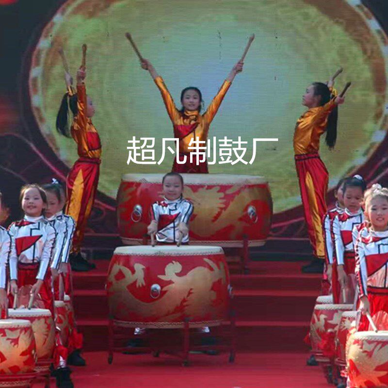 牛皮鼓红鼓龙鼓立式战鼓中国红鼓寺庙鼓跳舞鼓威风锣鼓演出鼓扁鼓