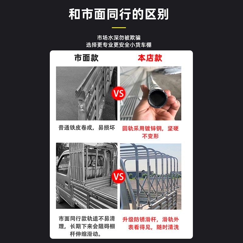 小货车推拉伸缩雨棚五菱微卡雨篷轻卡防雨防晒篷防水篷篷布可折叠