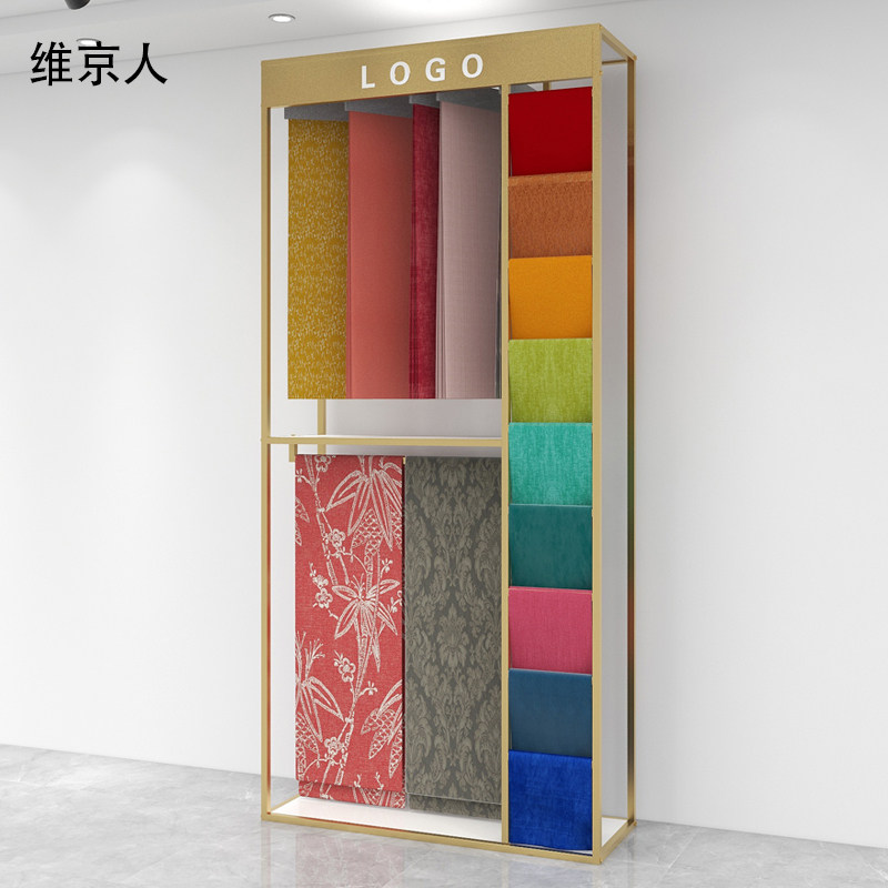新款窗帘店大样架家纺面料布艺吊卡展示架样品版本册陈列货架移动