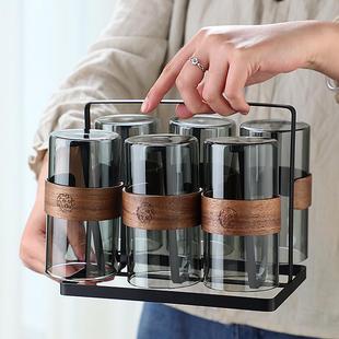 跨境玻璃杯套装家用杯子高硼硅耐高温隔热防烫客厅待客水杯套装