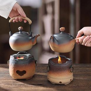 户外家用陶瓷酒精炉煮茶器潮州烧水壶酒精灯茶具茶壶炭炉围炉套装
