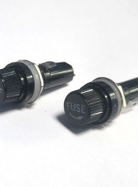 6X30MM黑色旋钮FUSE保险管座玻璃管座高端30A保险丝座熔断器底座