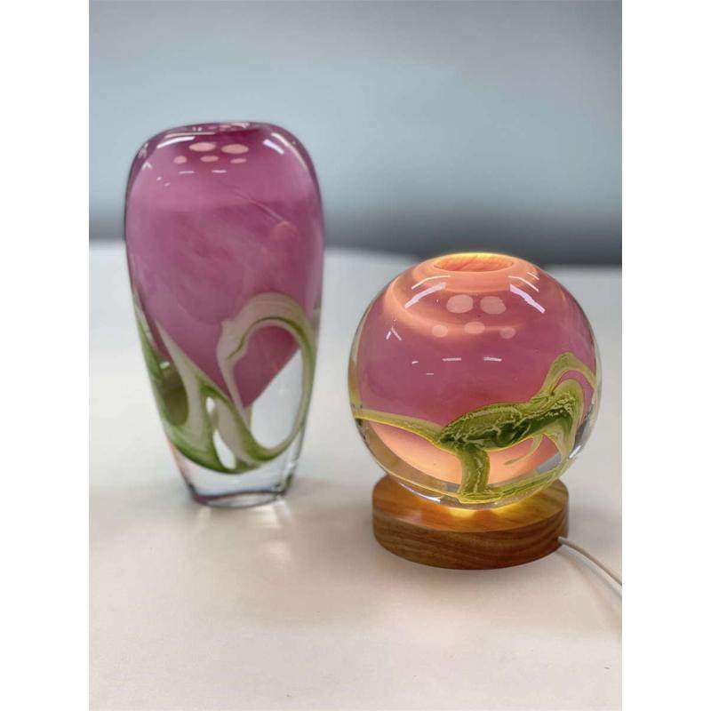 粉色厚重炫彩琉璃小花瓶桌面玻璃摆件工艺品家居装饰品水培绿植,家居饰品,花瓶,淘宝优惠券,粉丝福利购,淘宝优惠卷