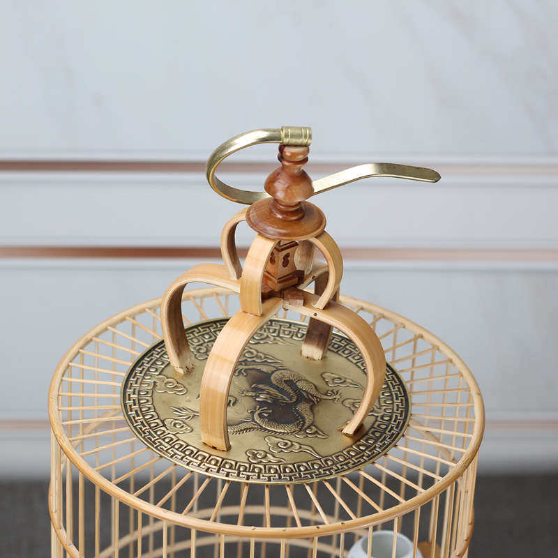 画眉竹鸟笼蜡嘴老竹手工竹皮抛光精品小谷底竹制鸟笼全套包邮