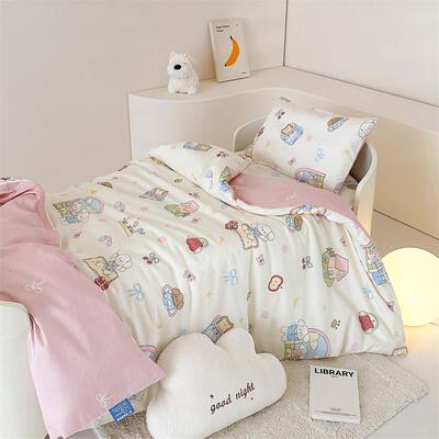 a类加厚纯棉睡儿童婴幼品柔HTE软床六午件套卡通幼儿园三件套母婴