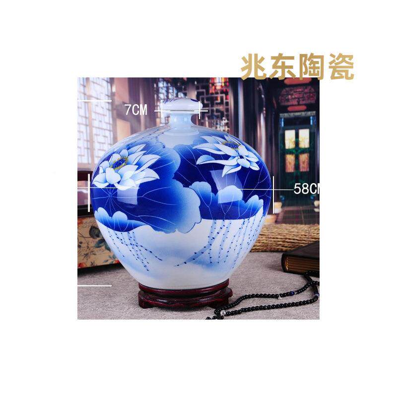 景德镇陶瓷密封酒青花瓷瑶坛酒手绘青花瓷瑶池清三十斤酒韵瓶空斤