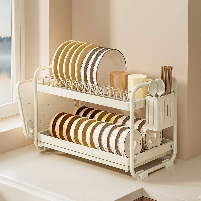 厨房置物架碗碟碗盘收纳架沥水架家用不锈钢放碗架碗筷收纳盒碗柜