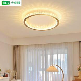 0卧室吸顶灯代OQC简约主卧房现间灯新款轻奢水5晶灯餐厅灯中山灯