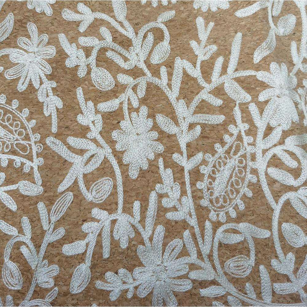 面G-191E00-1软木面料绣EG-19100条绣撞色绣花布链刺绣料