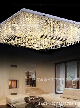 欧式方形水晶灯现代简约厅灯卧VVA餐厅L室长ED吸顶灯具厂客家