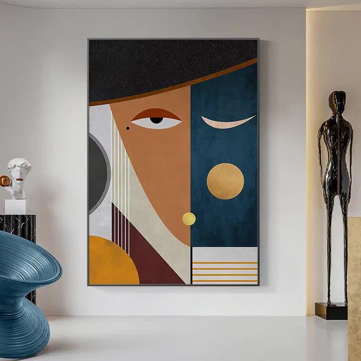 毕加索抽象玄关挂画厅创简意艺术大幅廊过道1p-626走壁画现代约客