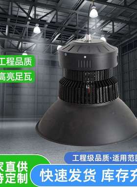 片LED工矿灯厂房灯超亮50瓦黑色仓VYP库车间灯明工业照1吊灯鳍天