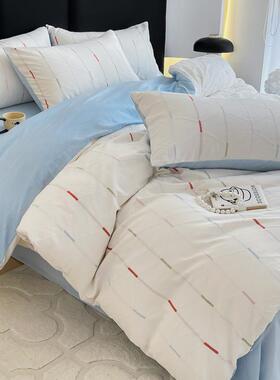 0％全1三层棉0纱床上四件套A类纯棉被罩学生宿舍床TPM单三件套抗