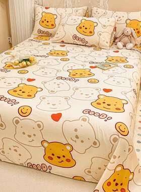 新品全单棉床单件纯棉床40474笠儿童通单卡生人宿舍学被单床套床