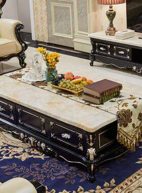 式茶几简约客现代风格小户型黑色DIE厅实木茶台茶几檀欧喝茶桌椅